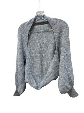 Commense Gray Wool Sweater Long Sleeve Shrug - Small